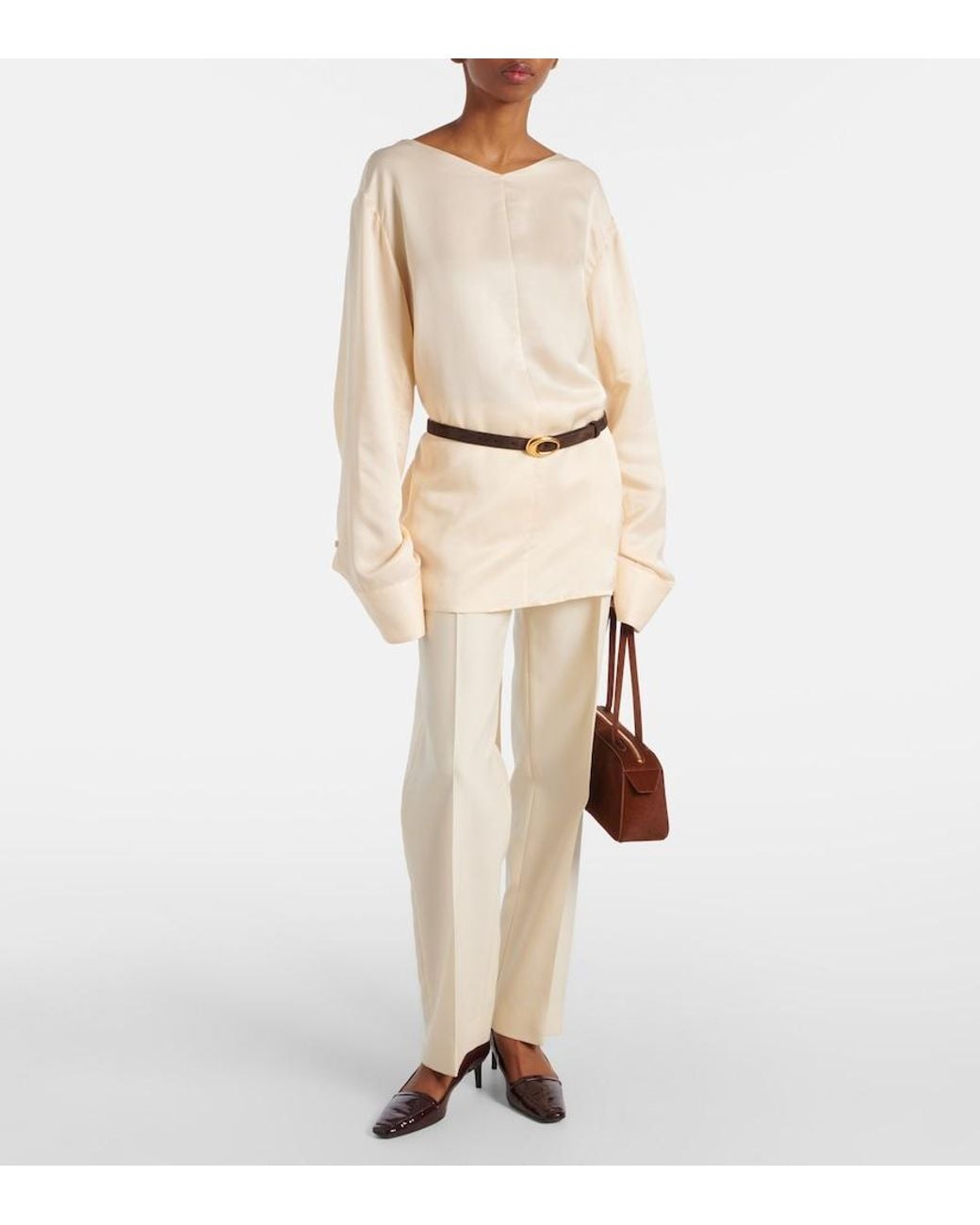 Khaite Natural Durion Satin Top