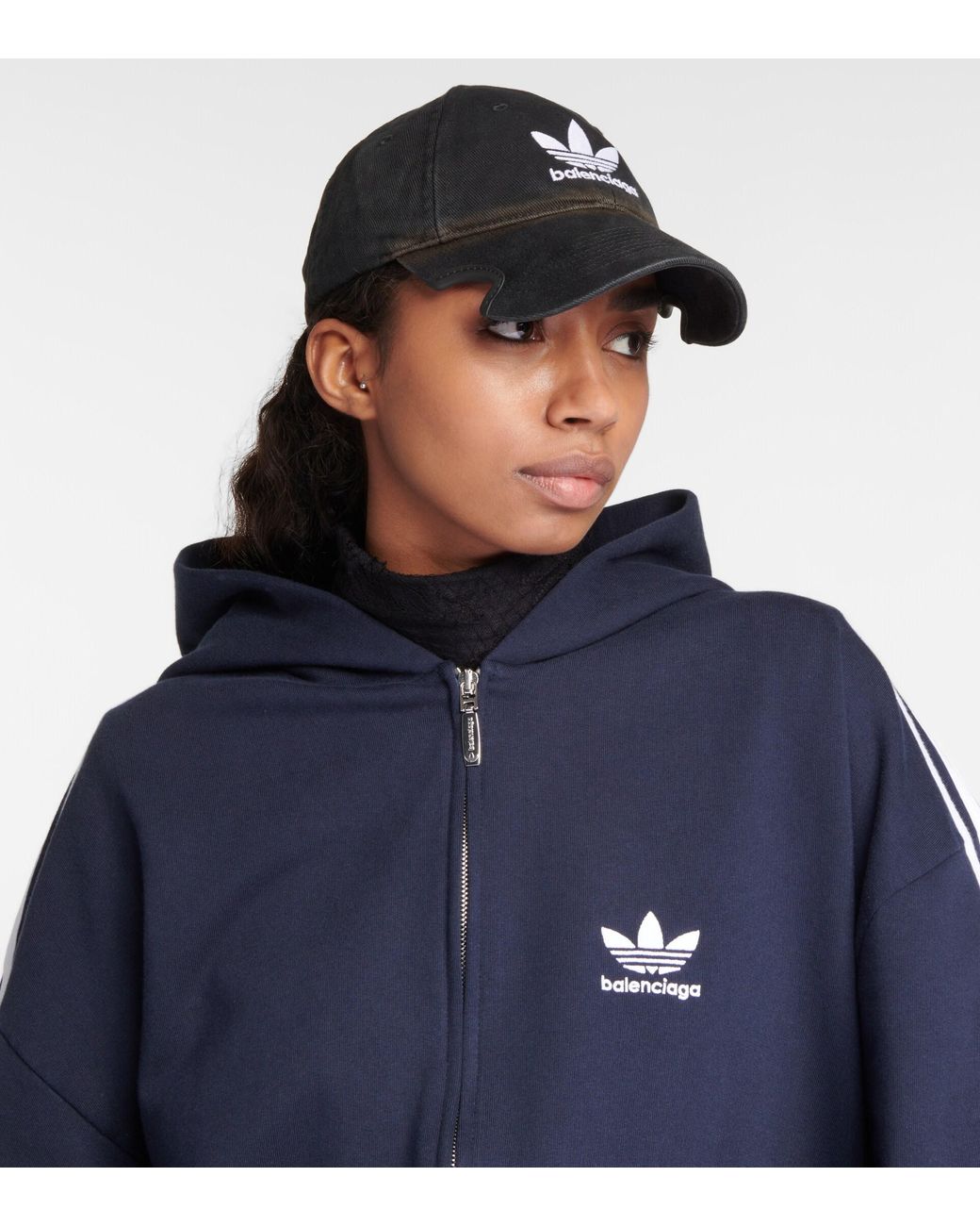 Balenciaga X Adidas Cotton Baseball Cap in Black | Lyst