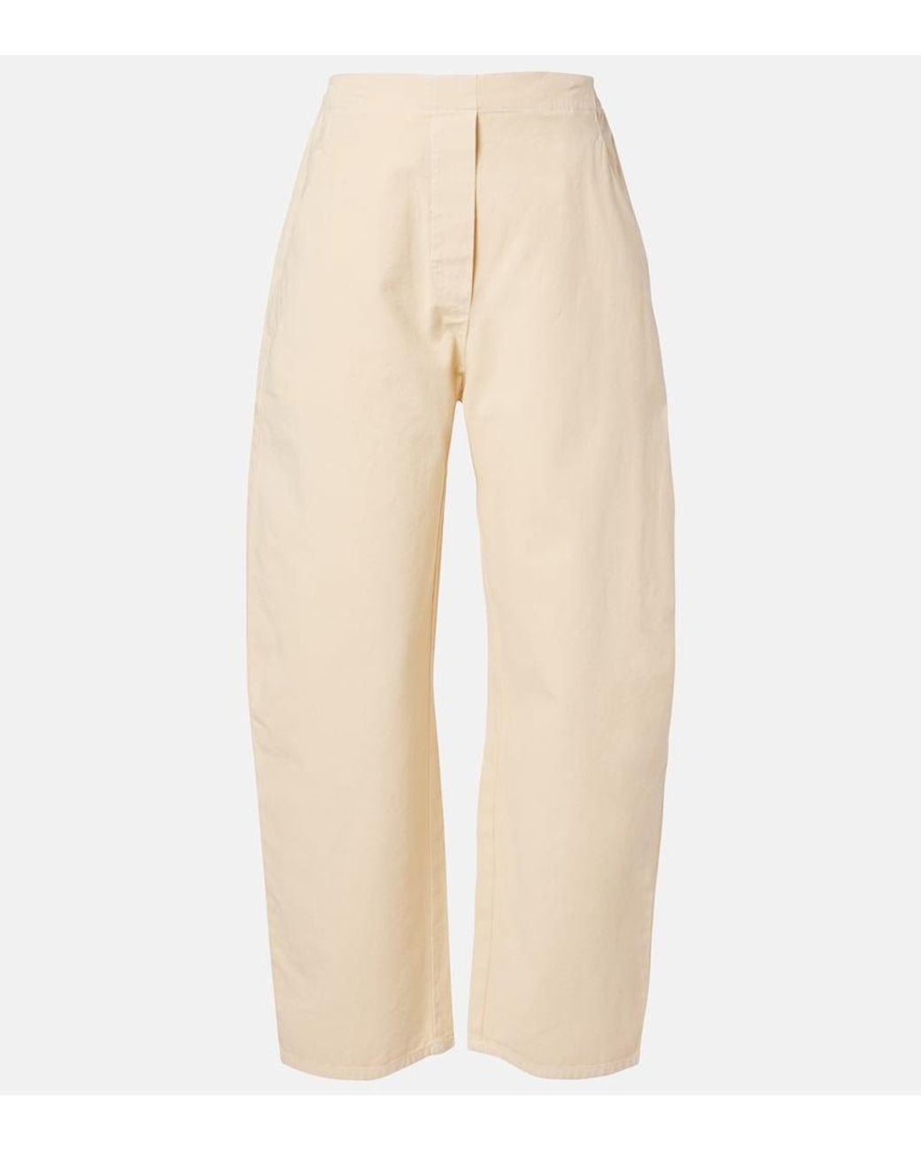 Leset Natural Chloe Cotton Barrel-Leg Pants