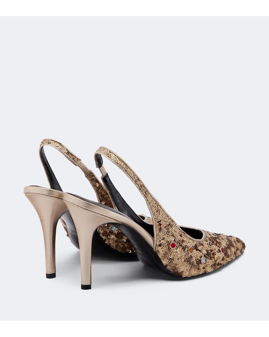 Isabel Marant Metallic Pafya Embellished Slingback Pumps