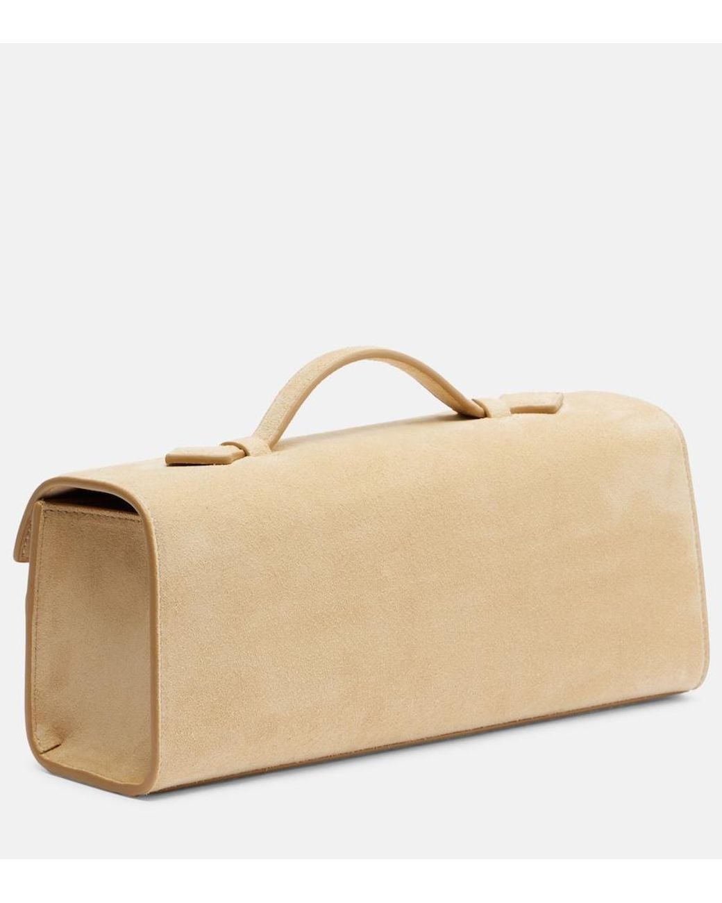 SAVETTE Natural Symmetry Slim Suede Top-Handle Bag