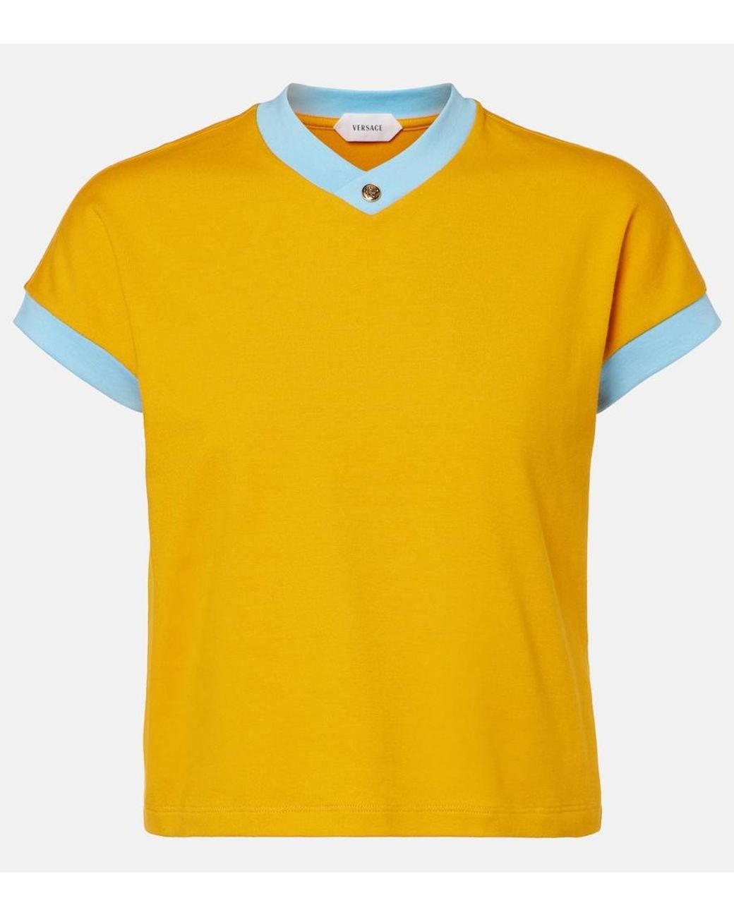 Versace Yellow Medusa Cotton-Blend Jersey T-Shirt