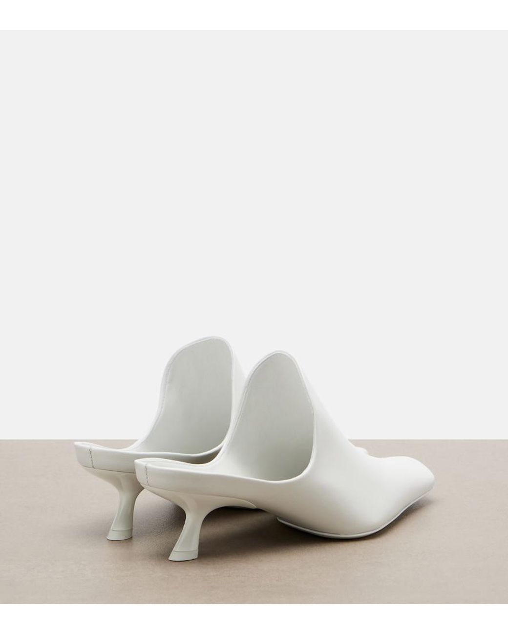 Loewe White Emily Leather Mules