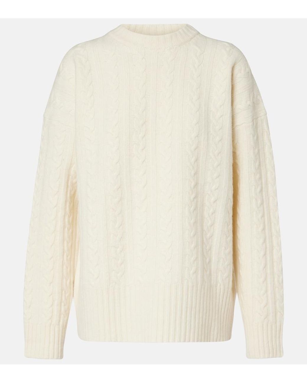 Rohe White Cable-Knit Wool Sweater