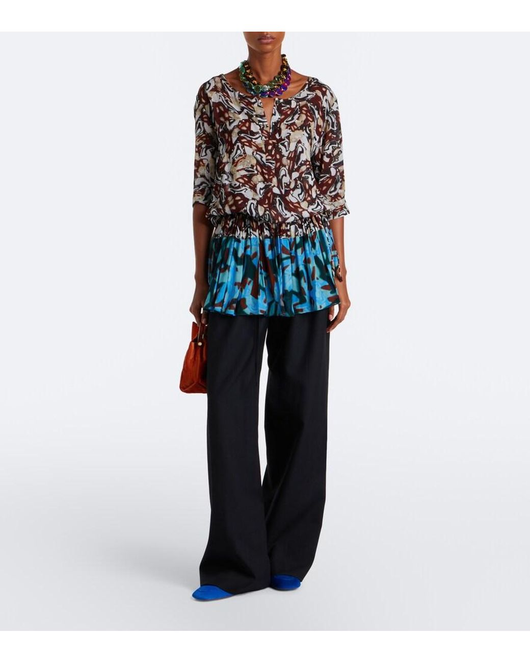 Dries Van Noten Blue Calf Hair Loafers