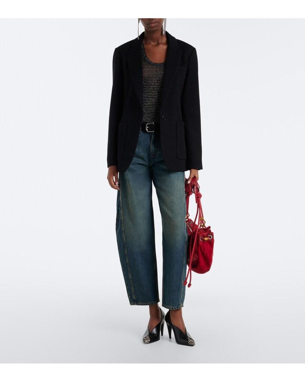 Isabel Marant Red Maia Medium Suede And Leather Shoulder Bag