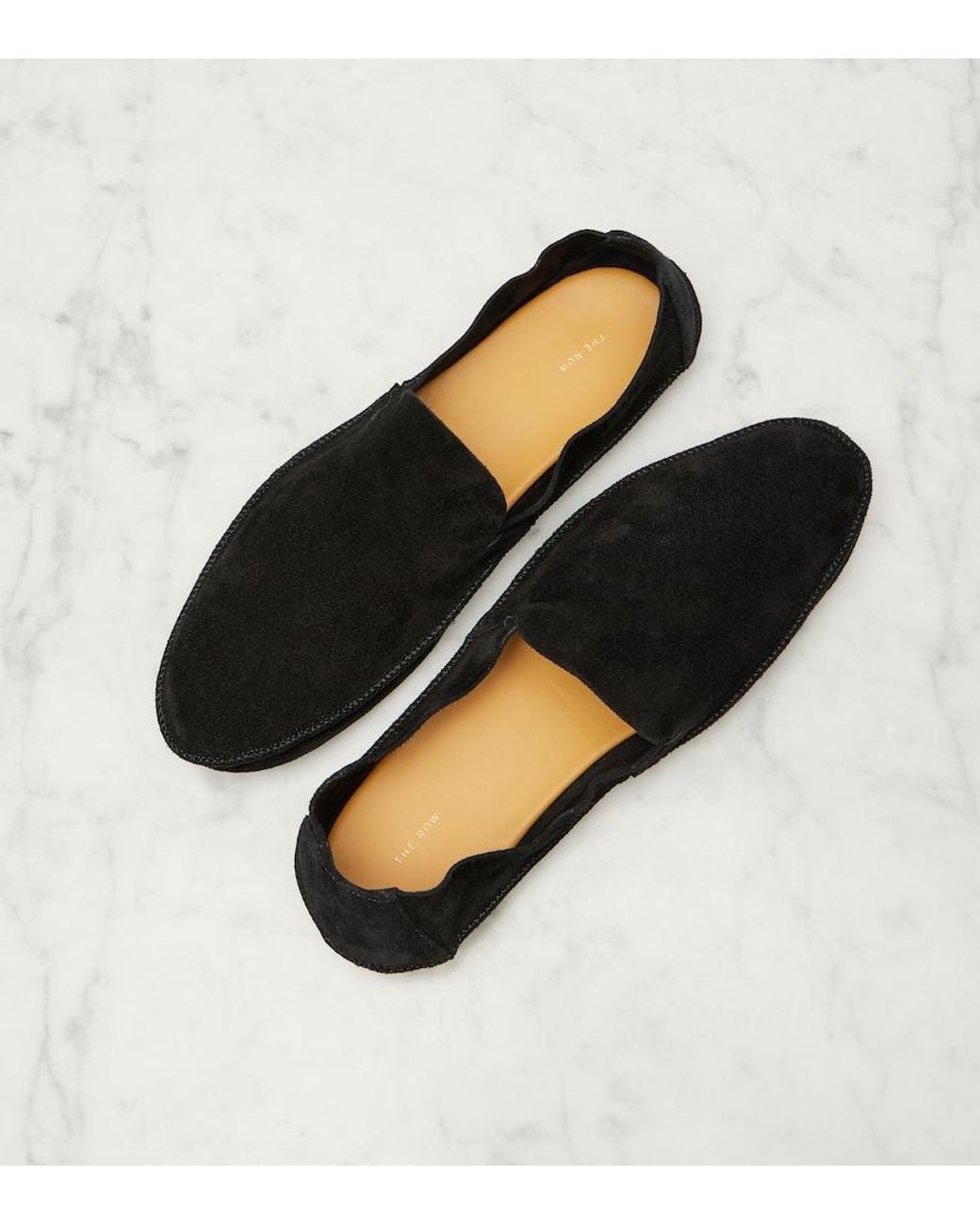 The Row Black Tyler Suede Loafers