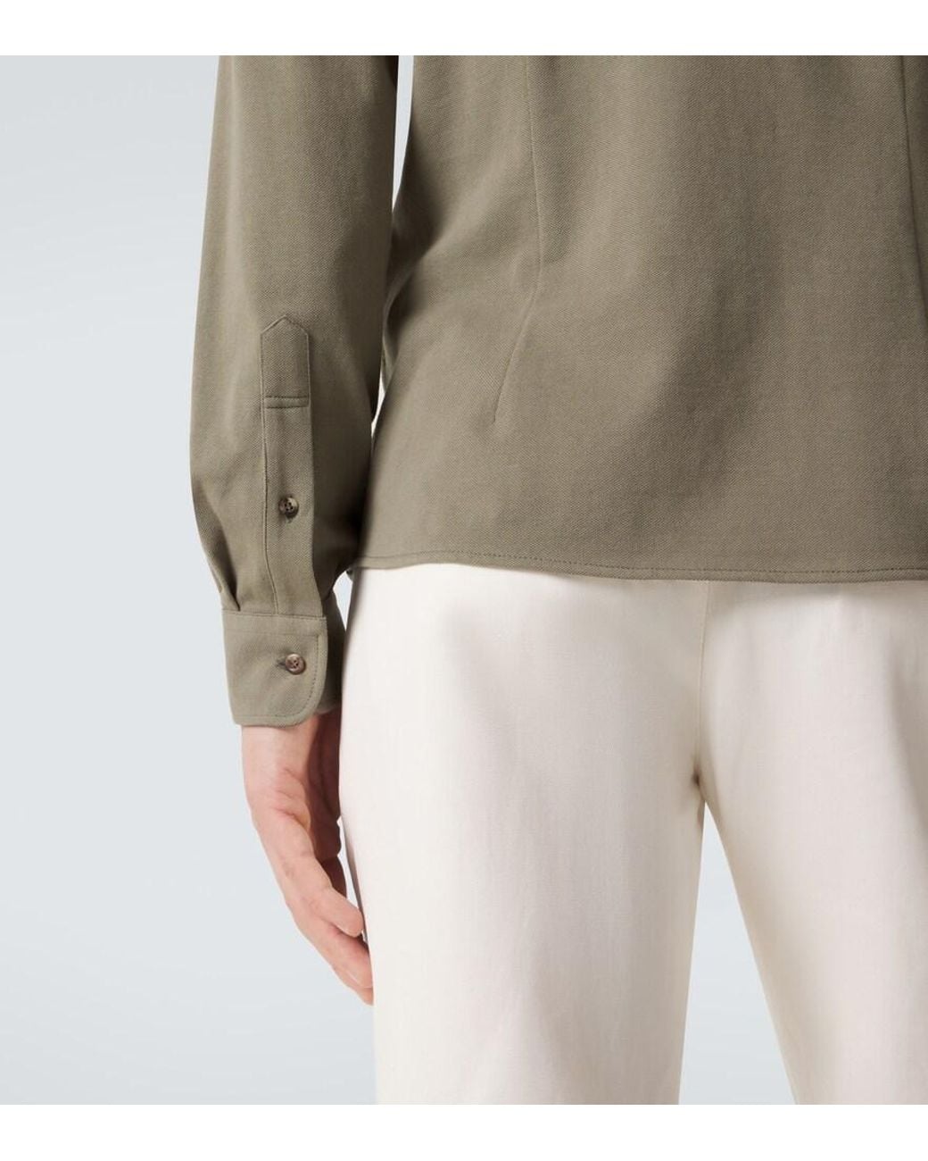 Brunello Cucinelli Green Cotton Overshirt for men