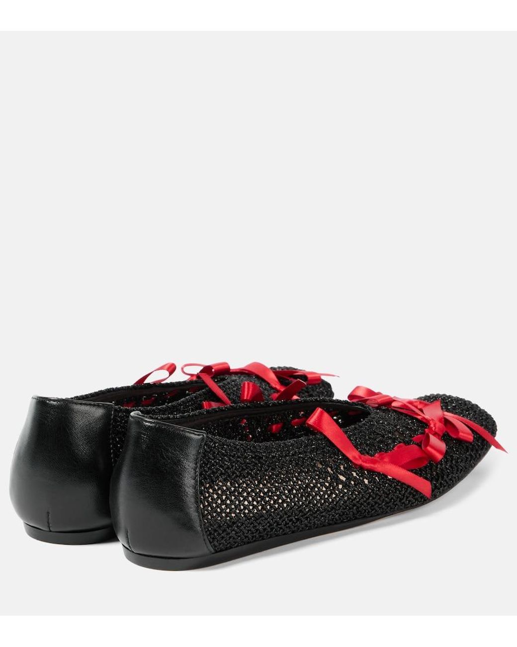 Simone Rocha Red Ballerinas Aus Haekelstrick