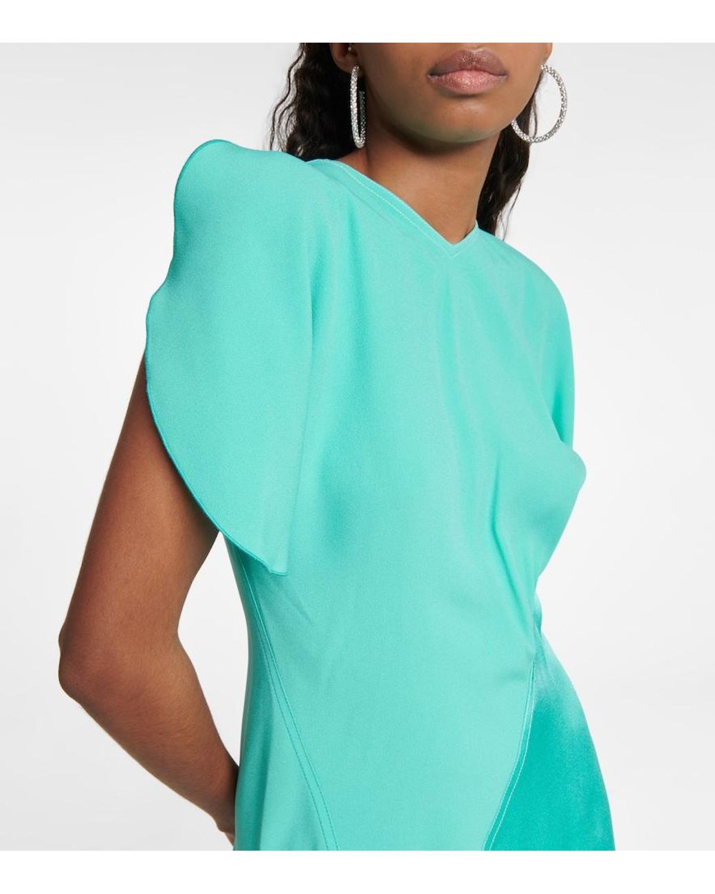 Victoria Beckham Blue Asymmetric Minidress
