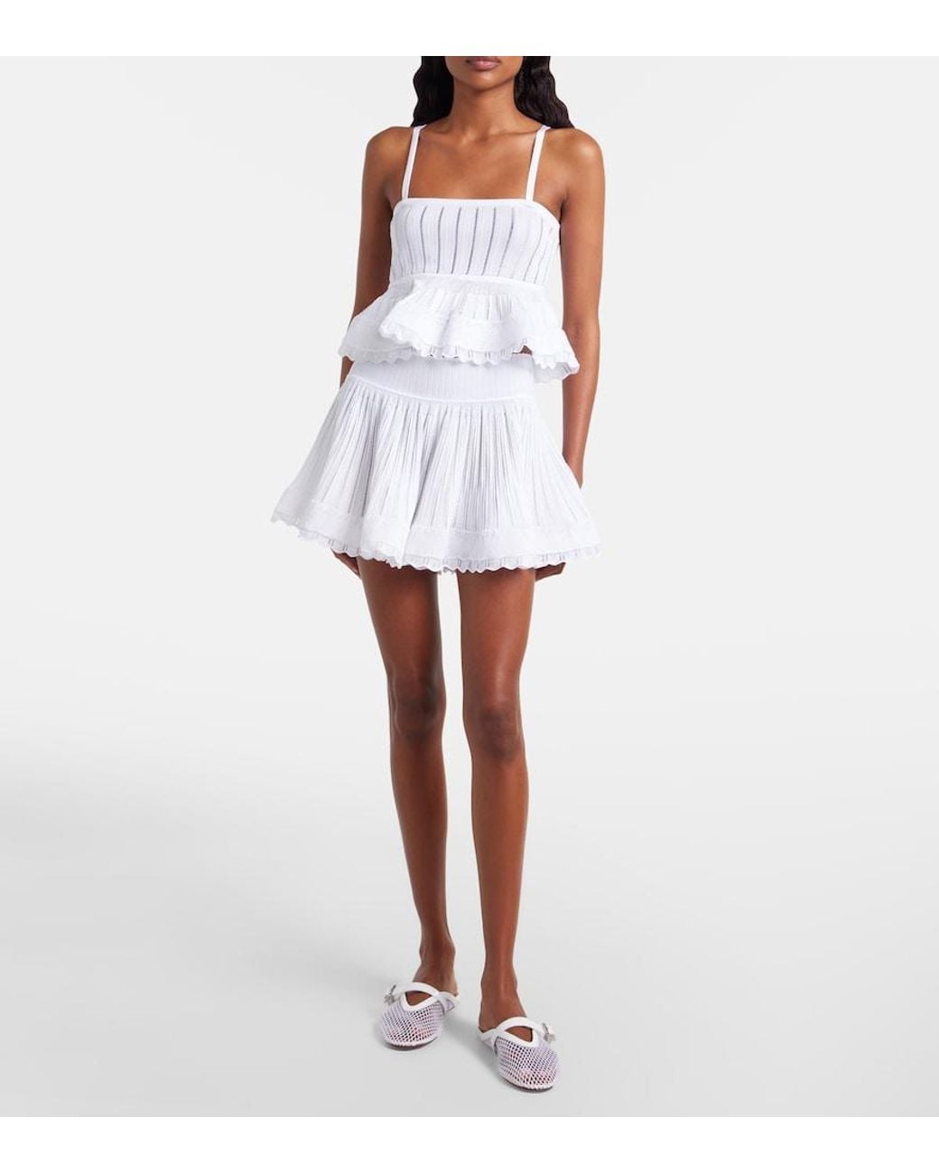 Alaïa White Knitted Miniskirt