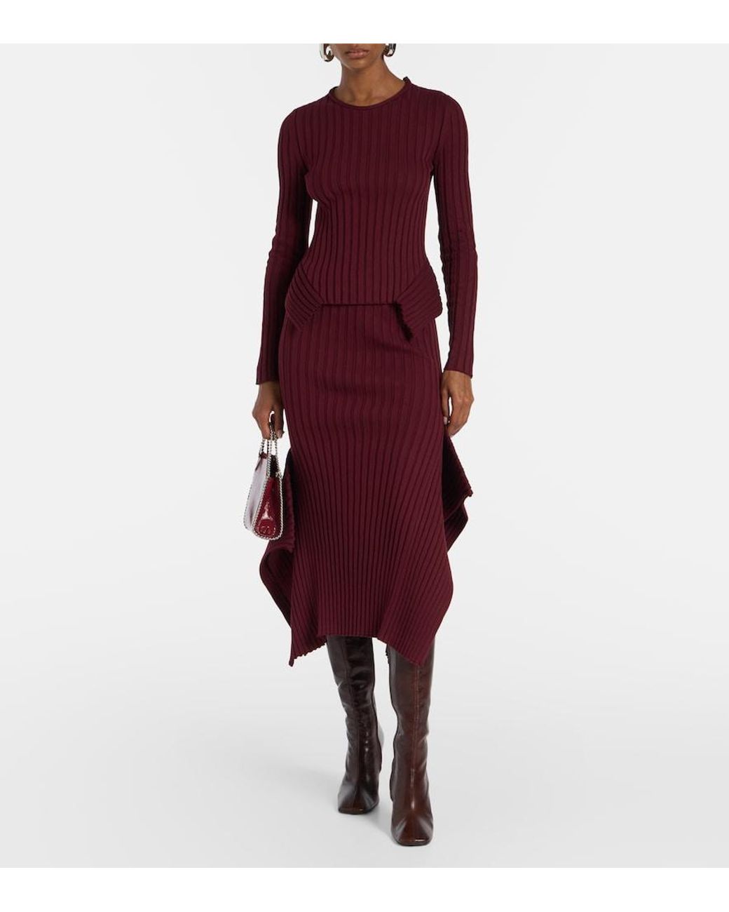 Stella McCartney Purple Ribbed-Knit Cotton Top