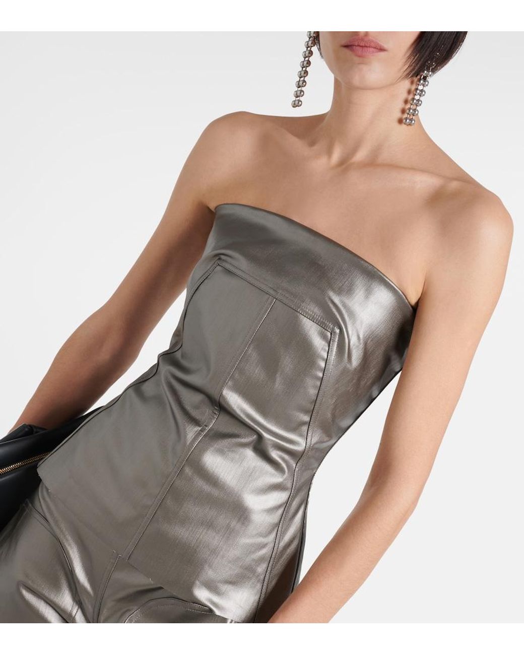 Rick Owens Gray Lido Coated Denim Corset