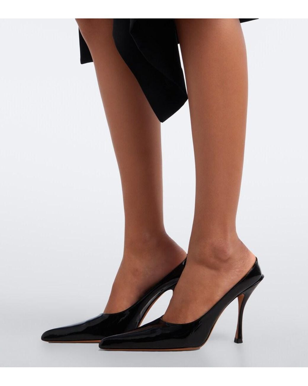 Jude Black Strike Patent Leather Mules