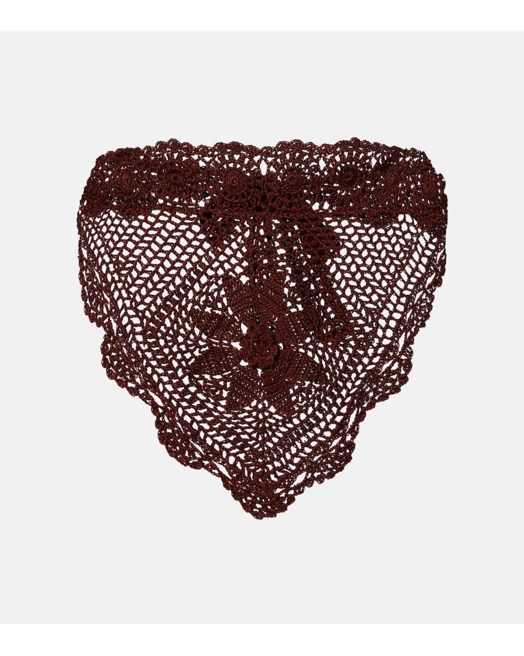 Anna Kosturova Multicolor Crochet Cotton Crop Top
