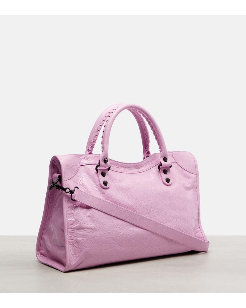 Balenciaga Pink Le City Medium Leather Tote Bag