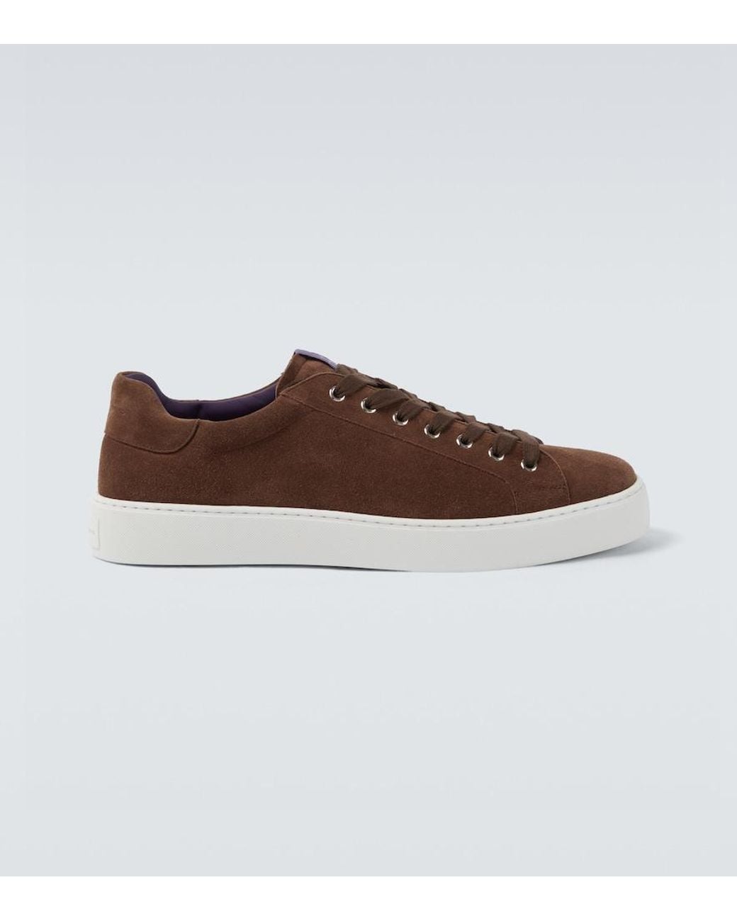 Ralph Lauren Brown Suede Sneakers for men