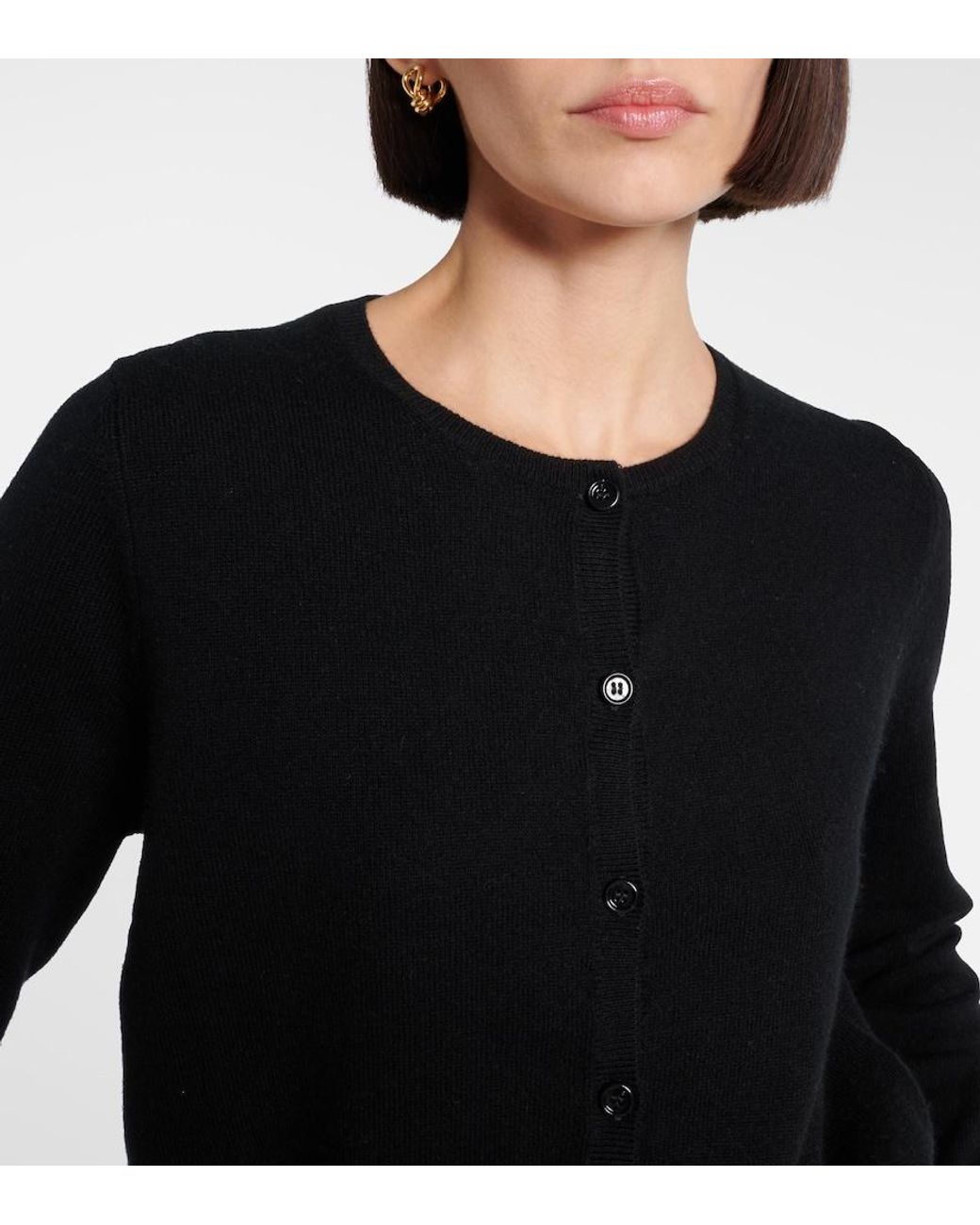 Jardin Des Orangers Black Cotton And Cashmere Cardigan