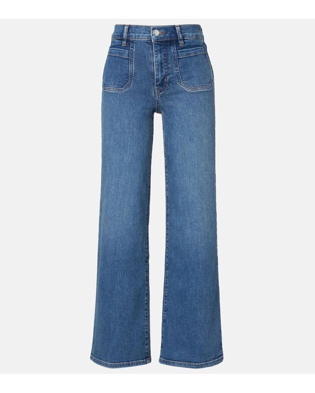 FRAME Blue Le Slim Palazzo Wide-Leg Jeans