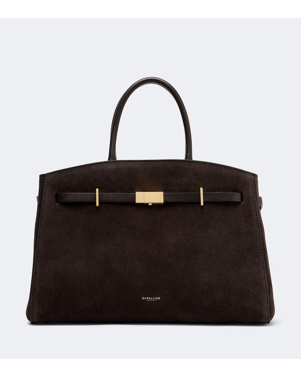 DeMellier London Black Hudson Midi Suede Tote Bag