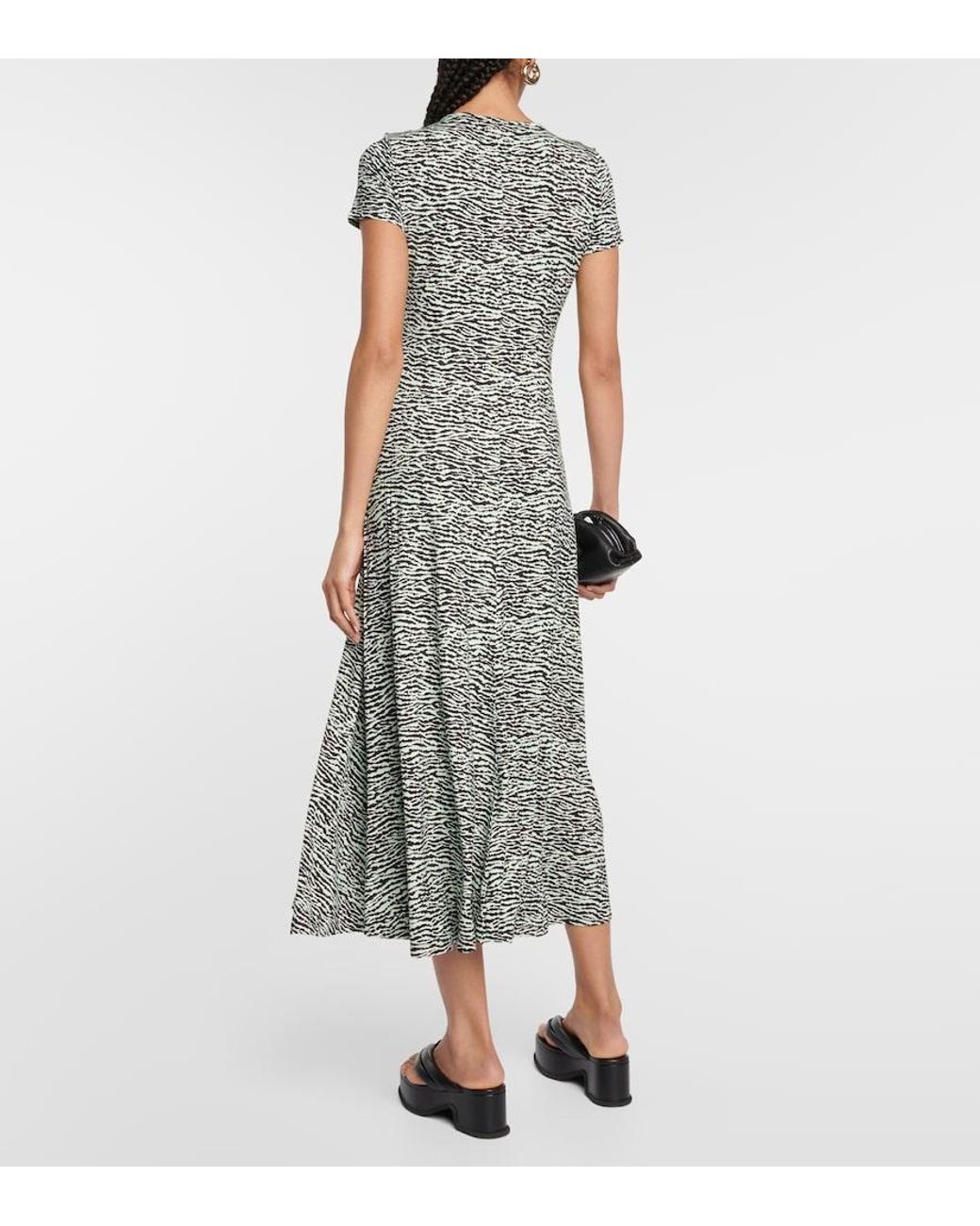 Proenza Schouler Gray Printed Keyhole Maxi Dress