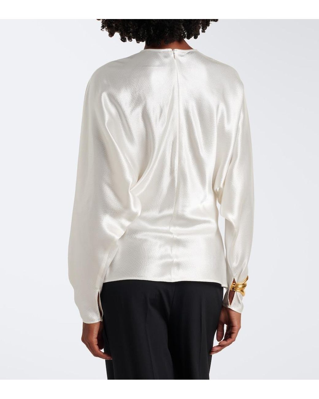 FFORME White Sylvie Satin Top