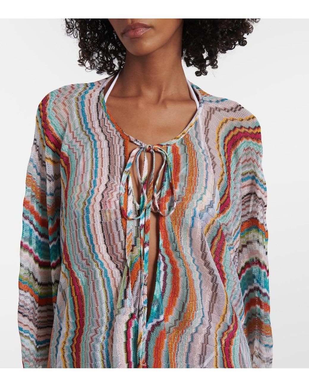 Missoni White Printed Lame Beach Cover-Up
