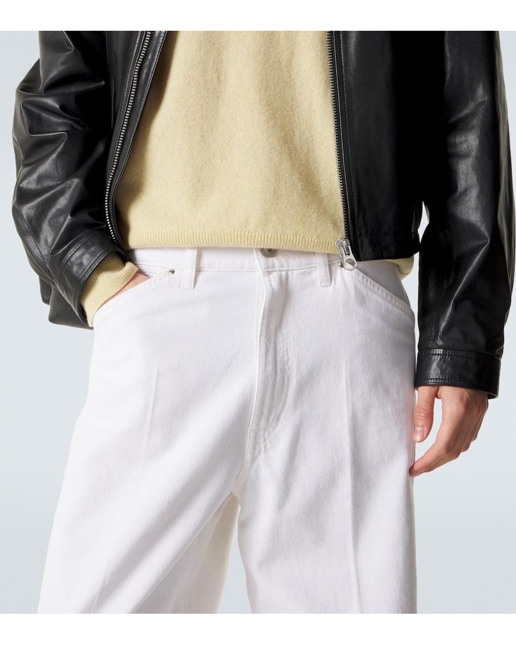 Lemaire White Wide-Leg Jeans for men