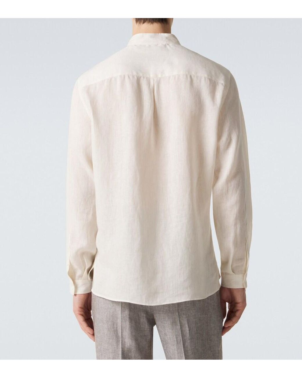 Brunello Cucinelli White Linen Shirt for men