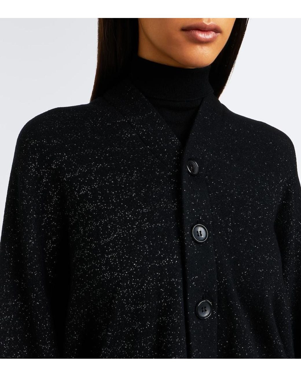 Junya Watanabe Black Draped Wool And Cotton-Blend Cardigan