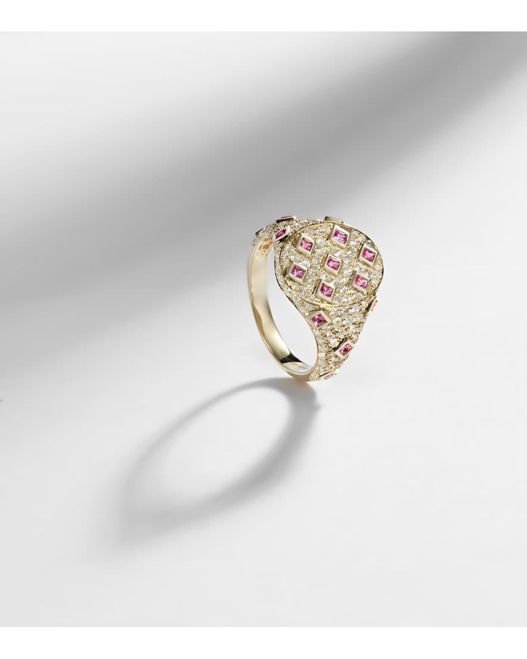 Yvonne Léon White Ring Aus 9Kt Gelbgold (375/1000) Mit Diamanten Und Saphiren