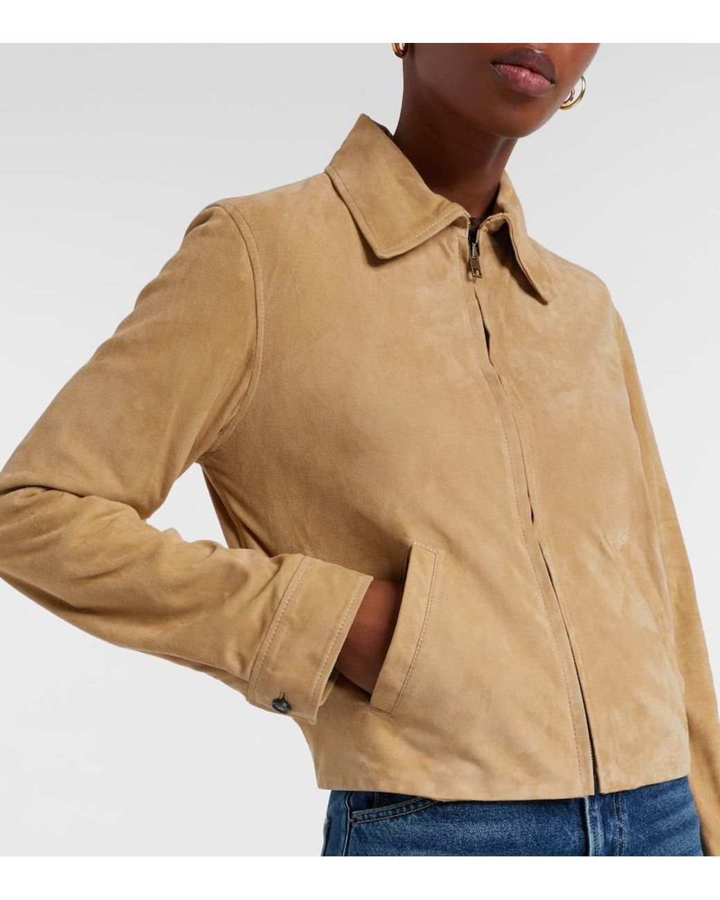 Nili Lotan Natural Beauvais Suede Jacket