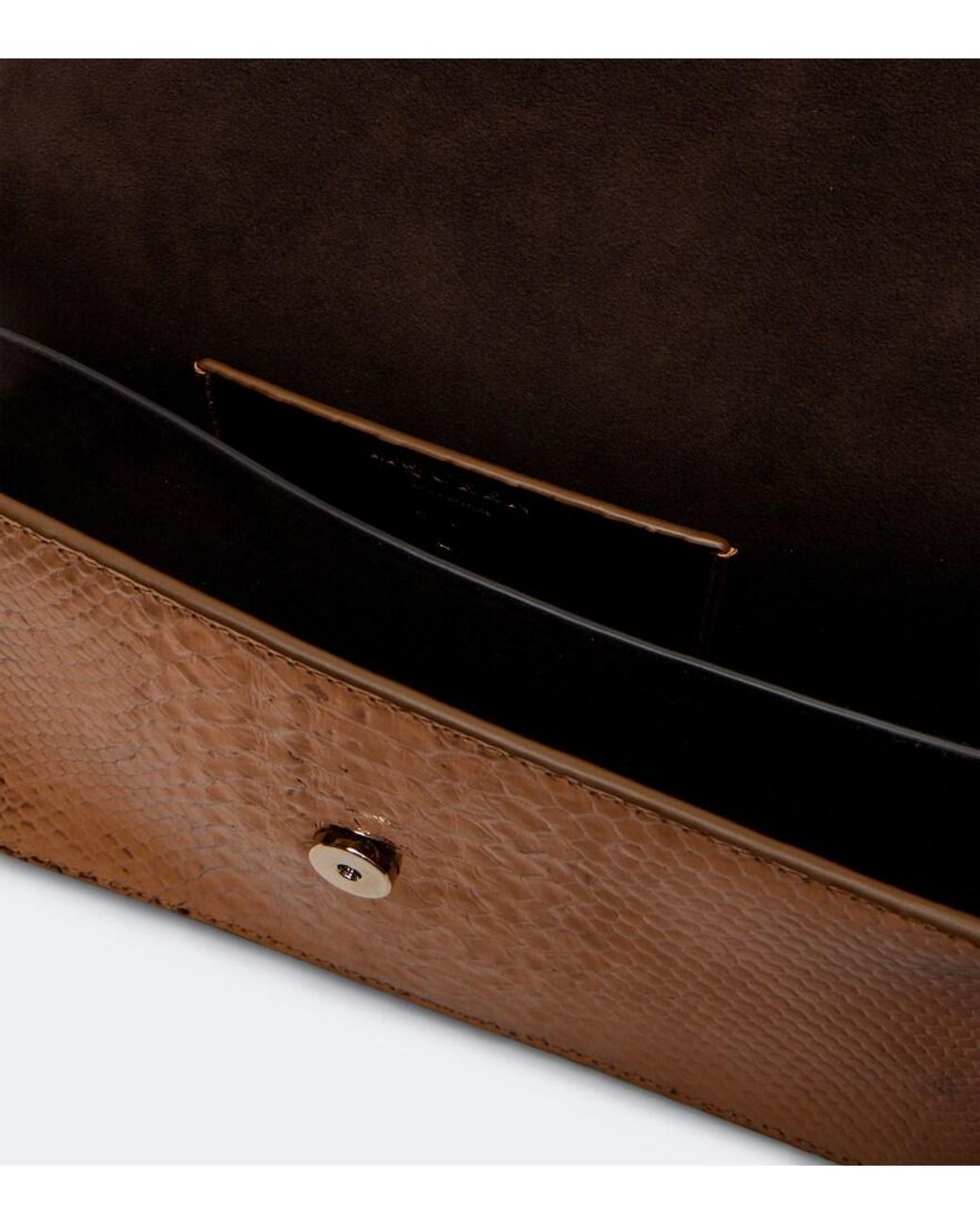 McQueen Brown Skull Snake-Effect Leather Top-Handle Bag