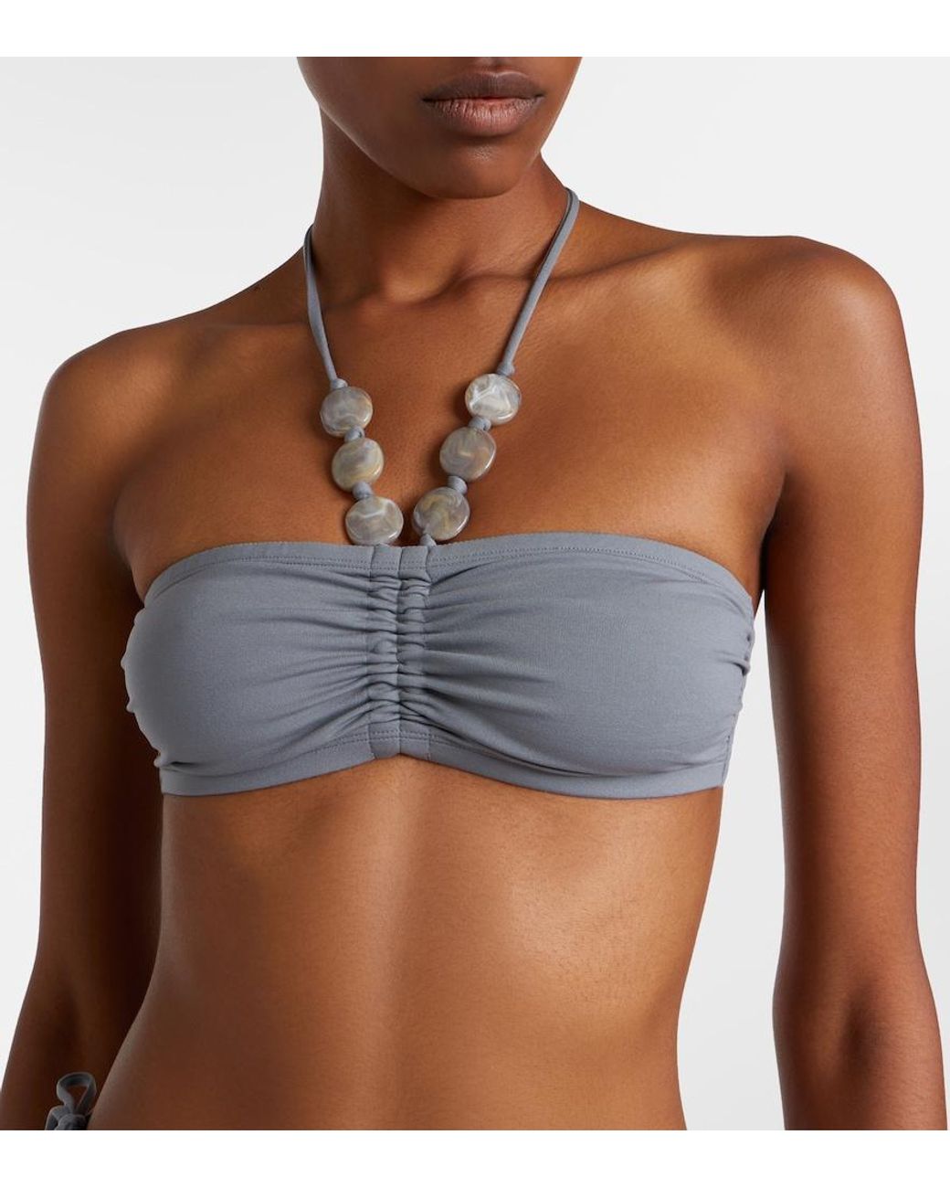 Eres Gray Lana Beaded Bikini Top