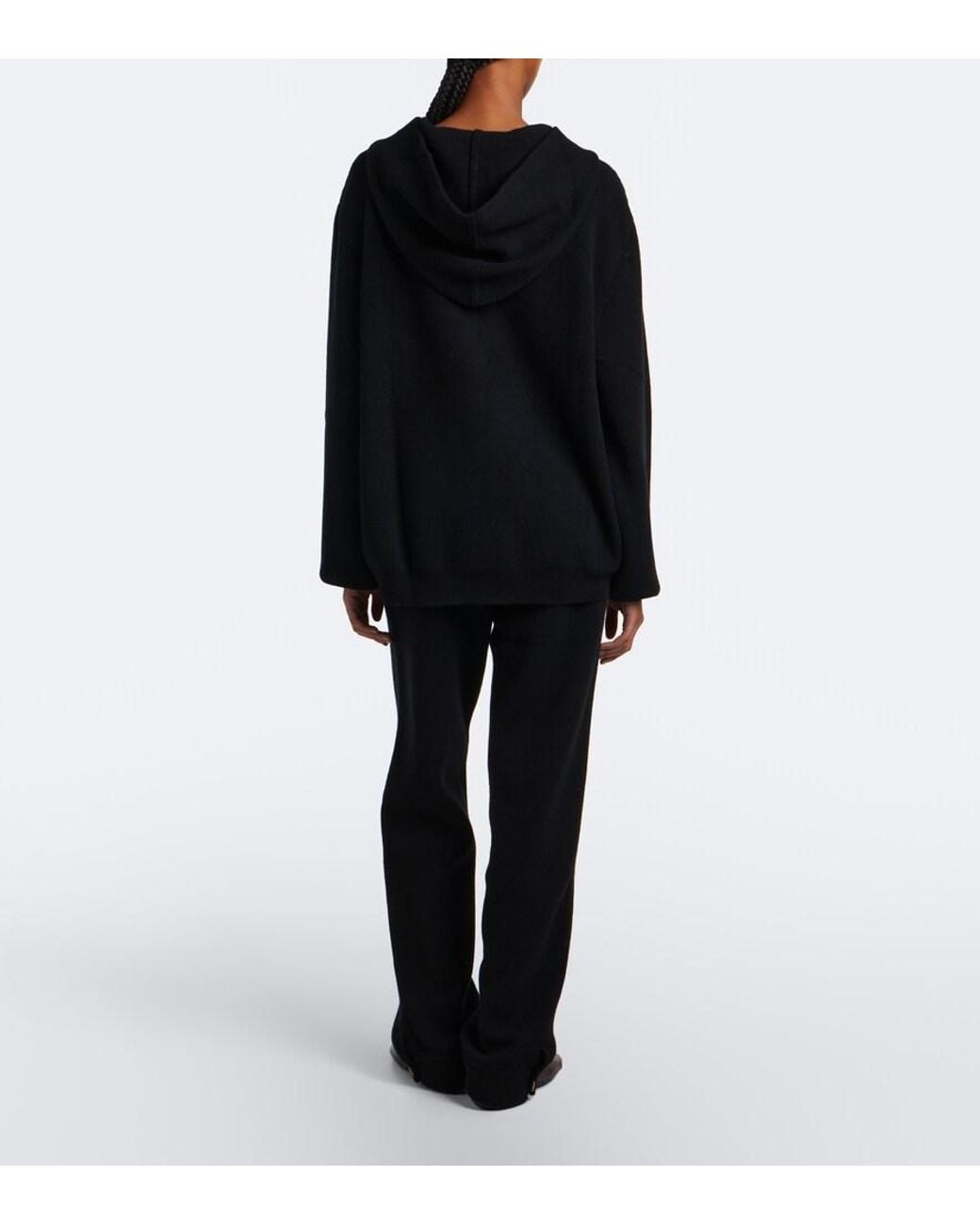 God's True Cashmere Black Milano Cashmere Straight Pants With Tiger's Eye