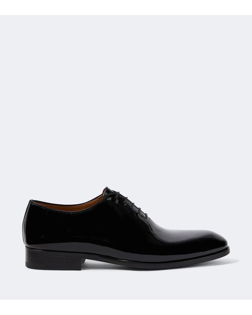 Magnanni Shoes Black Fleur Patent Leather Oxford Shoes for men