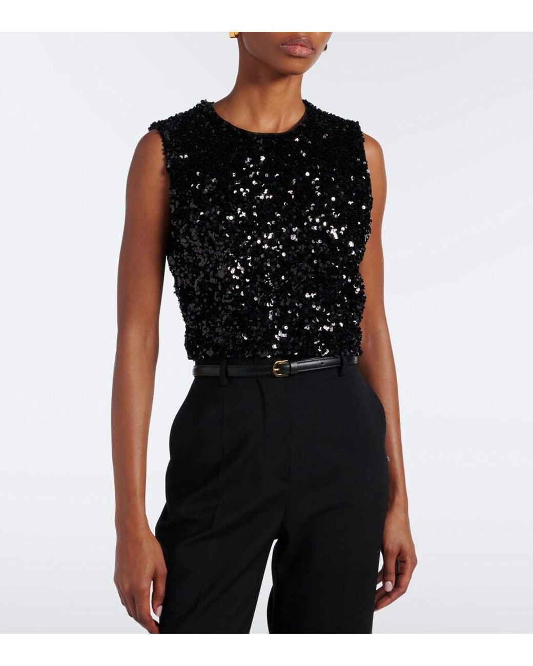 Vince Black Sequined Top