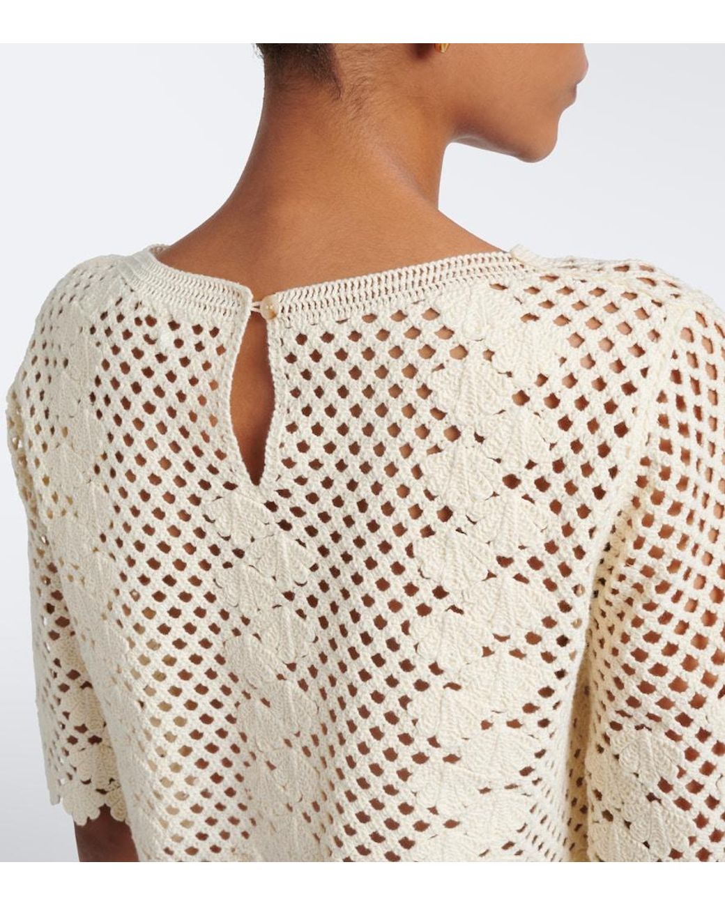 Posse Natural Saskia Cropped Crochet Cotton Top