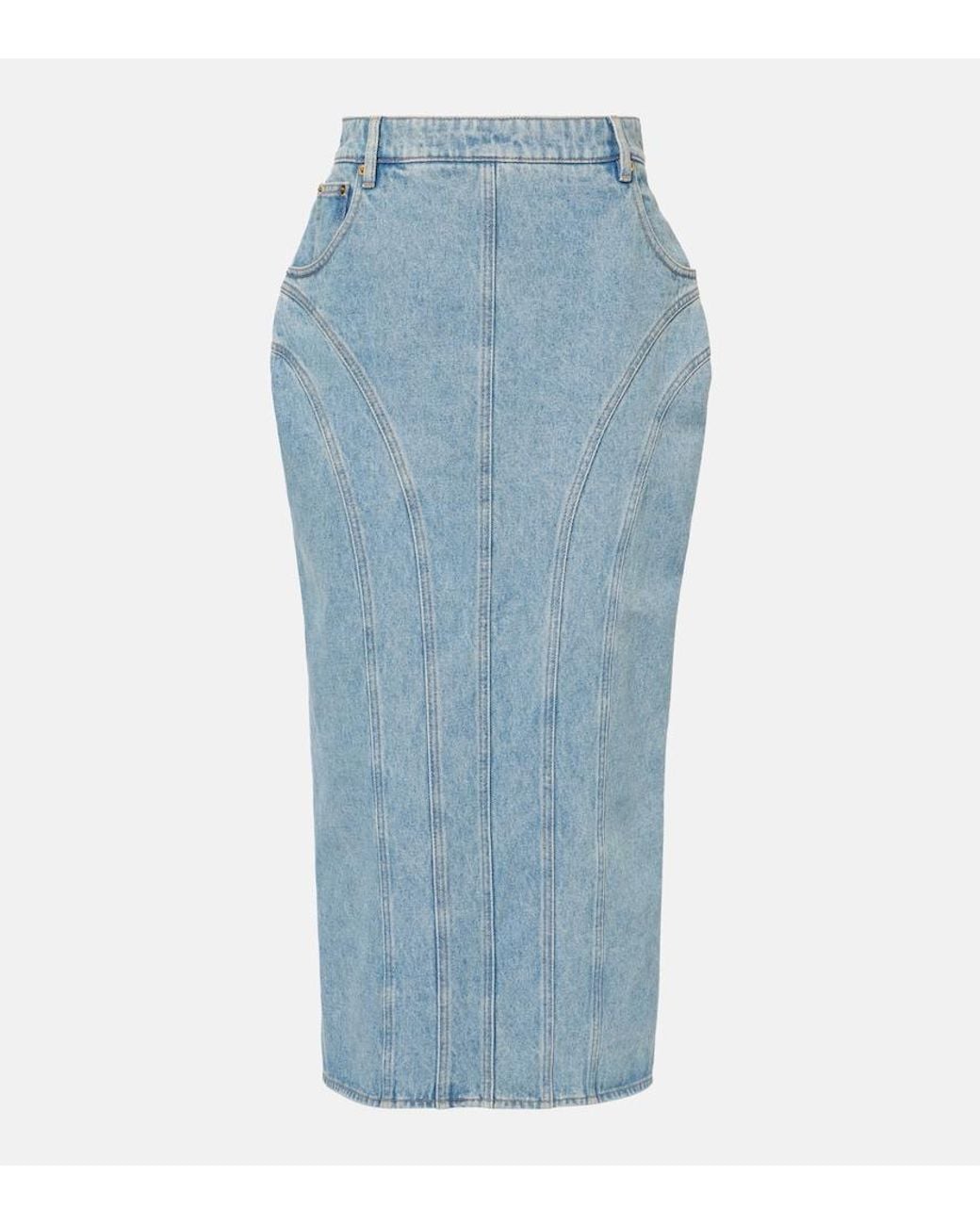 Nina Ricci Blue Denim Midi Skirt