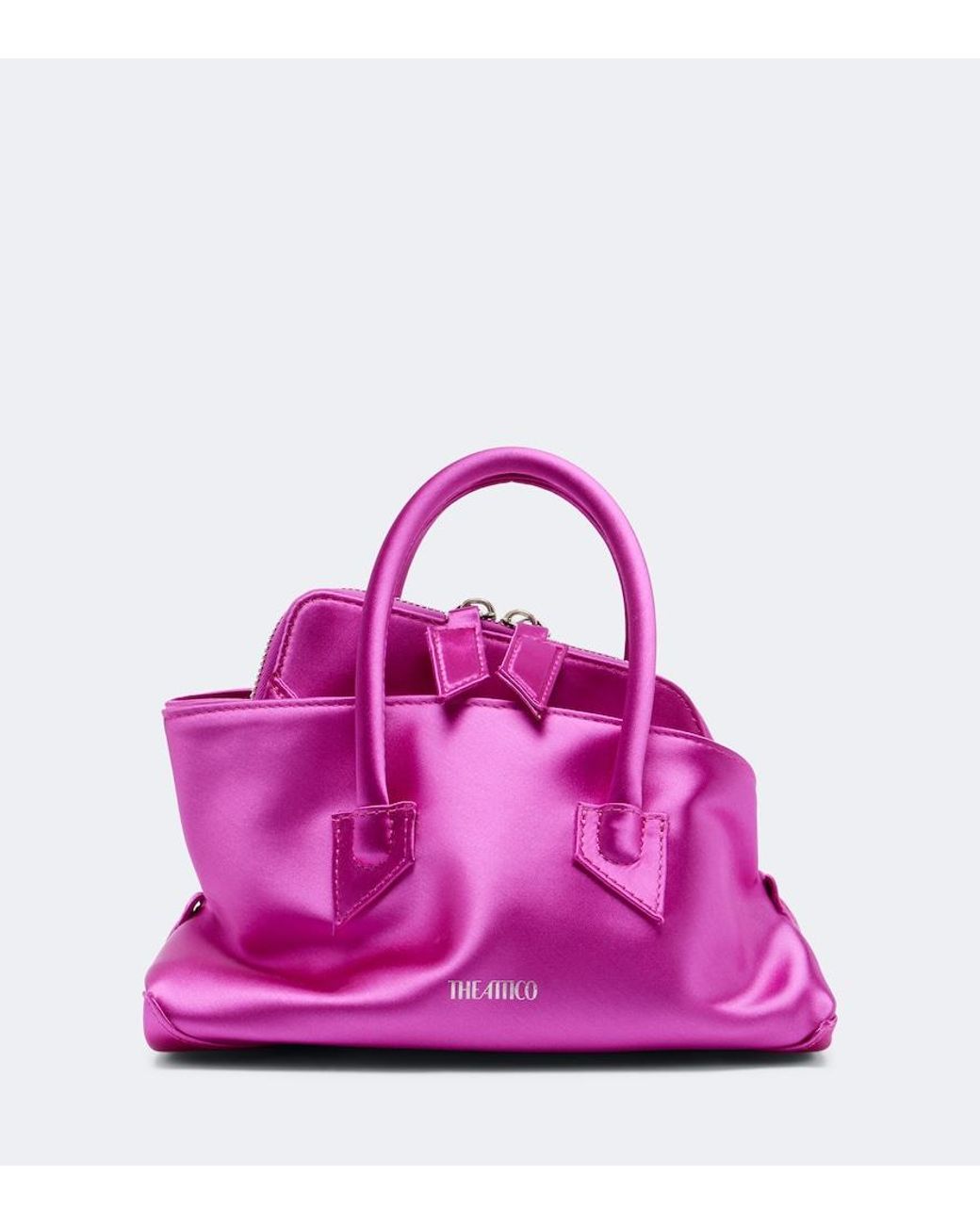 The Attico Pink La Passeggiata Mini Satin Top-Handle Bag