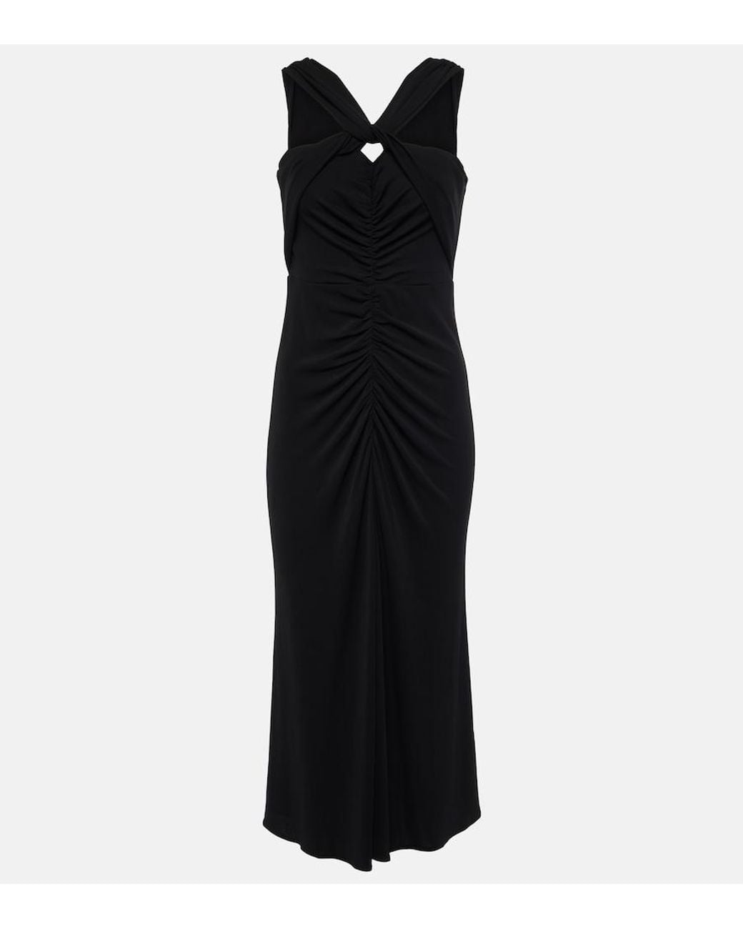 Diane von Furstenberg Black Neely Halterneck Jersey Midi Dress