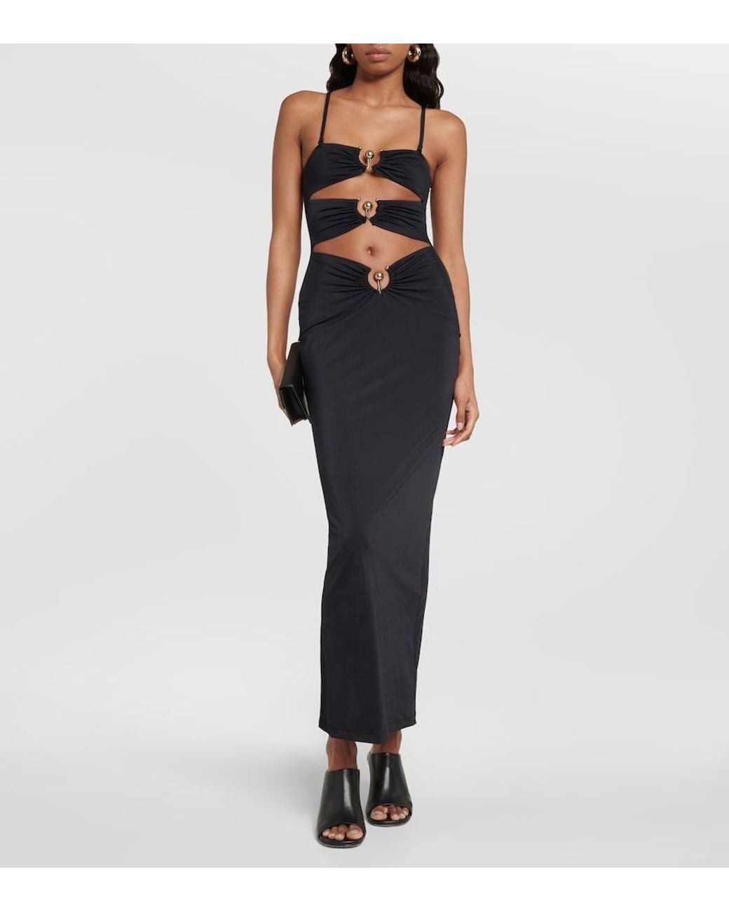 Christopher Esber Black Maxikleid Pierced Orbit