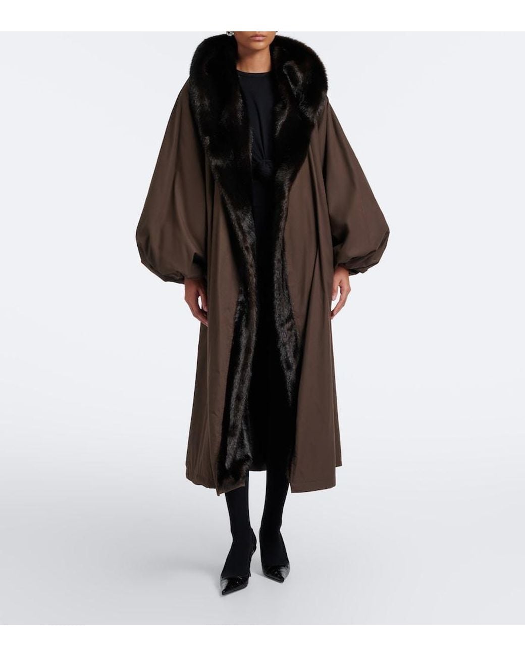 Magda Butrym Brown Cotton Wrap Coat