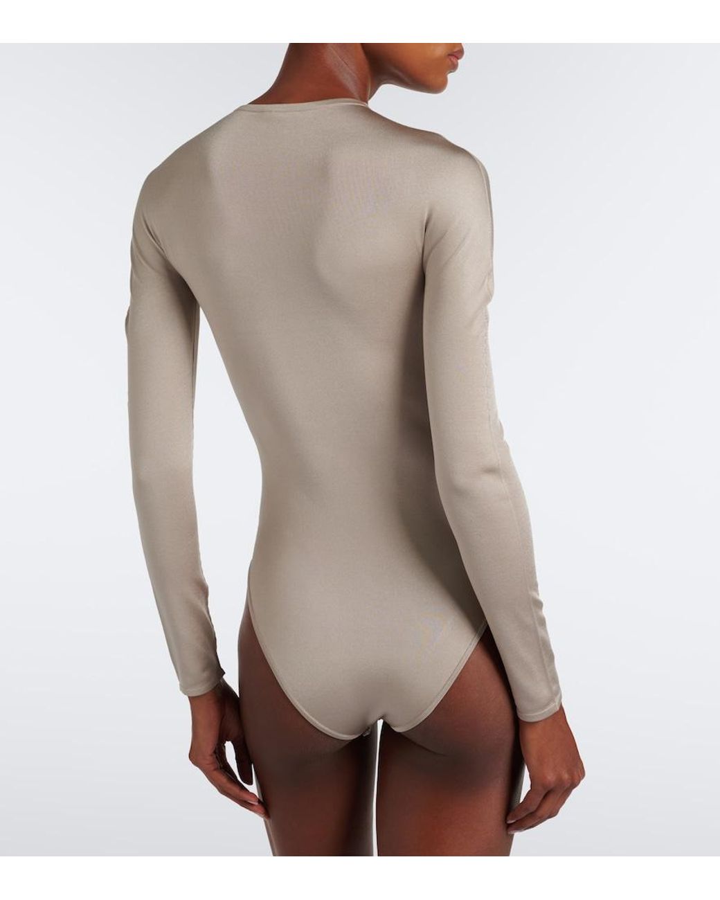 Alaïa Natural Silk-Blend Bodysuit