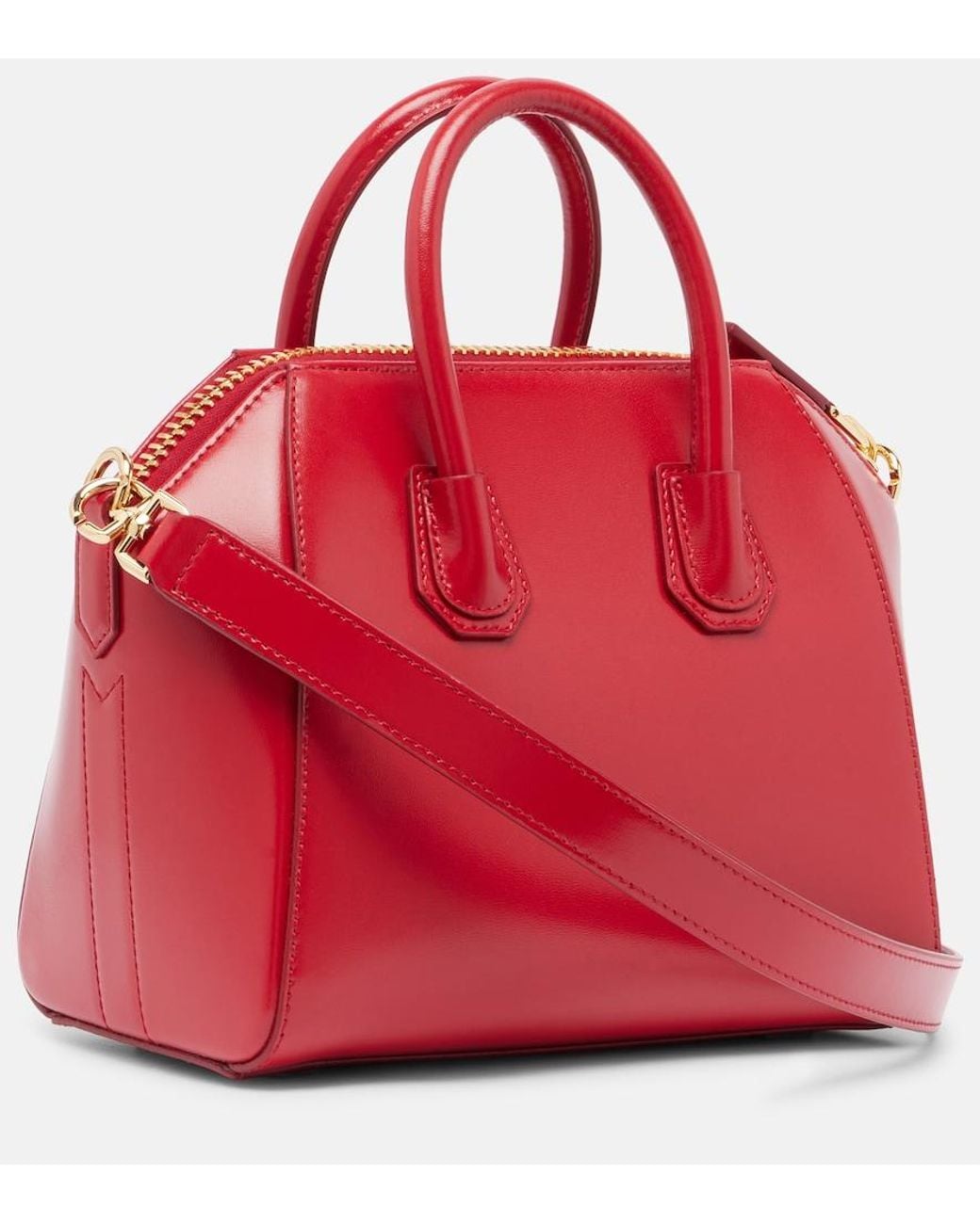 Givenchy Red Antigona Mini Leather Tote Bag