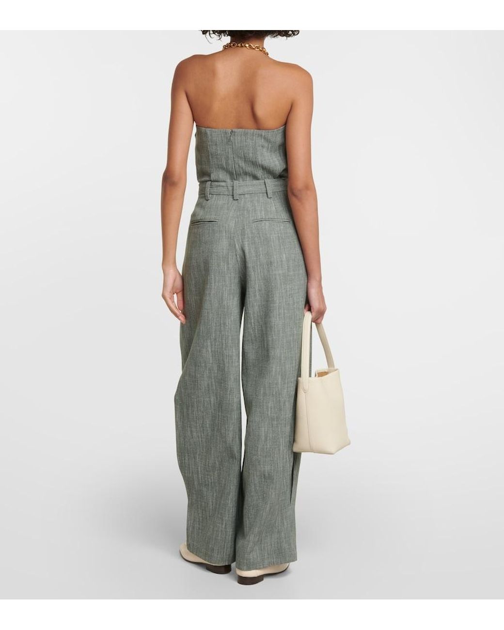 Co. Green High-Rise Wool-Blend Wide-Leg Pants