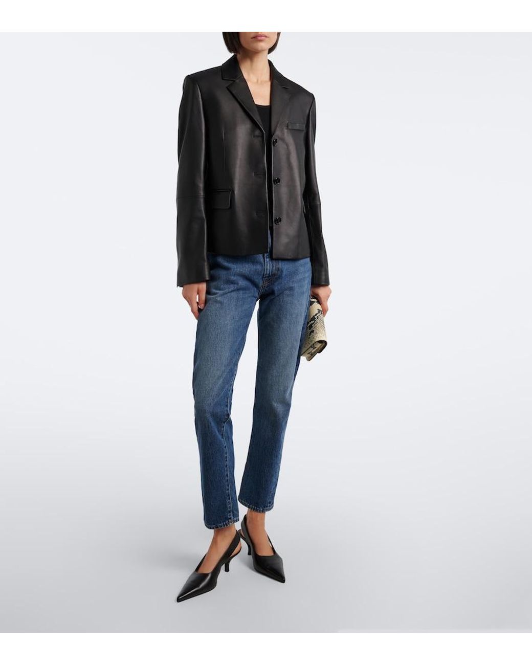 Blazer De Piel Totême  de color Black