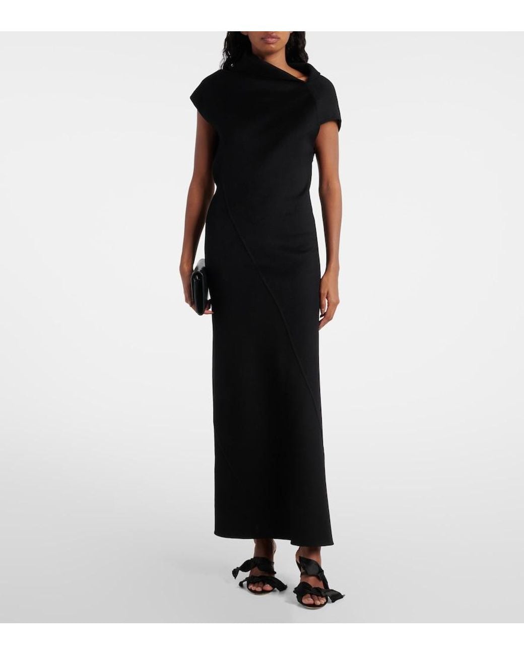 The Row Black Vika Satin Sandals