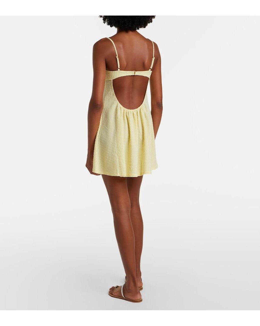 Montce Yellow Petal Gingham Minidress