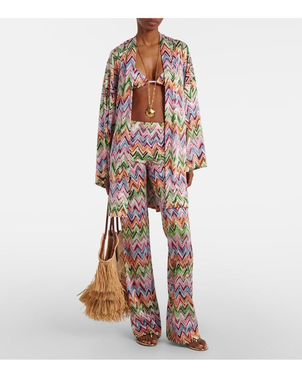 Missoni White Zigzag Wrap Cardigan